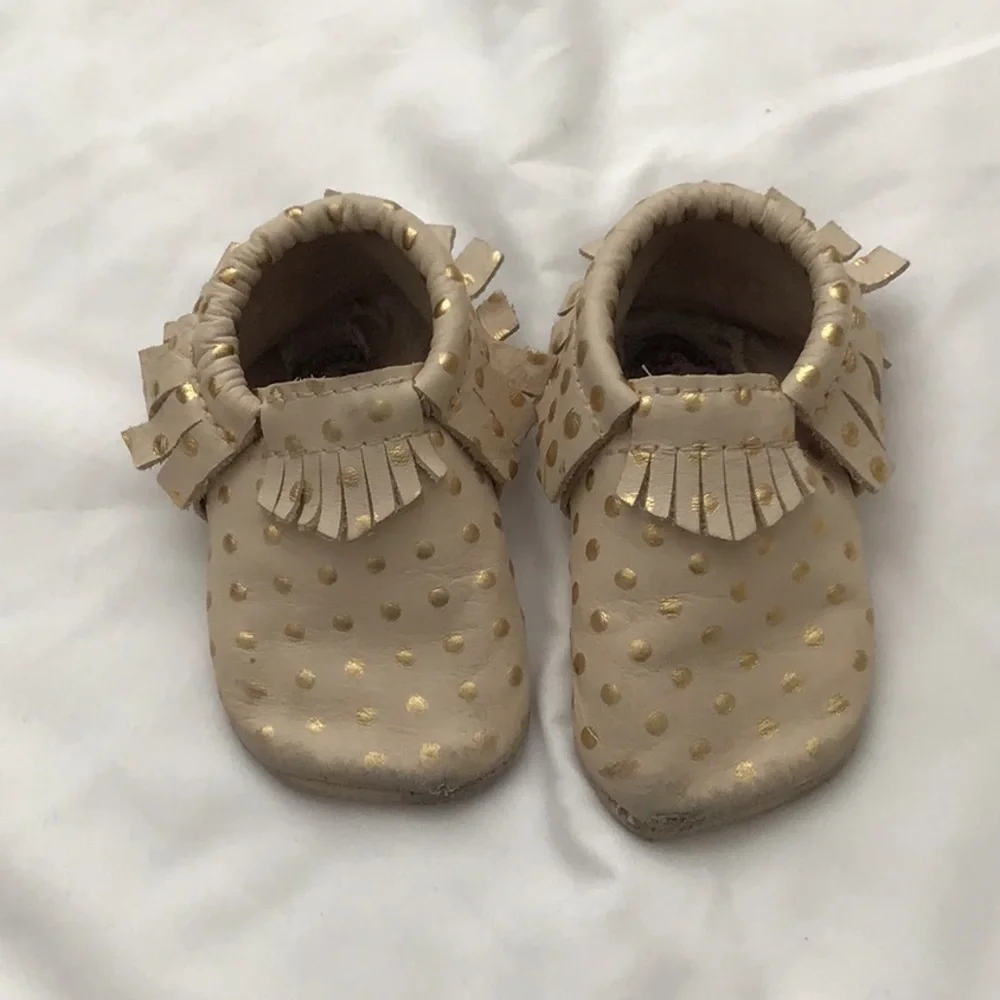 Freshly Picked Cream and Gold Moccasins